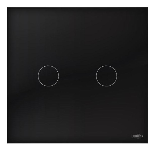 Interrutor Touch Glass Preto Lumenx 2pads 4x4