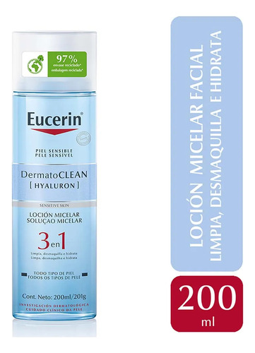 Eucerin Dermatoclean Loción Micelar Limpiadora 3 En 1 200 Ml