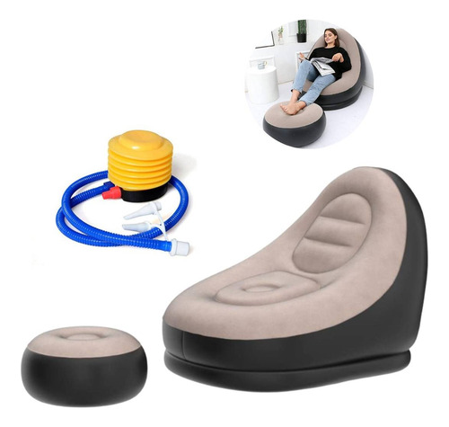 Sofá Inflable Reclinable 2 Piezas Con Inflador De Regalo