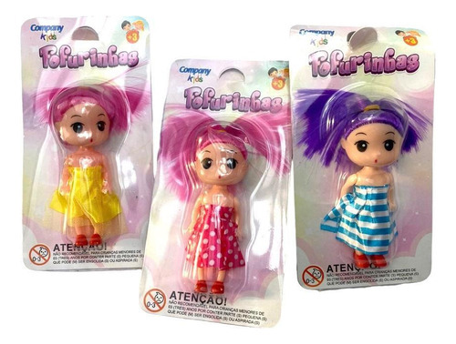 Mini Bonequinhas Fofurinhas Com Cabelos Coloridos- Combo 4un