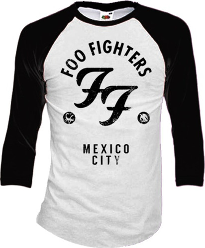 Foo Fighters Playeras Manga 3/4 Para Hombre Y Mujer C12