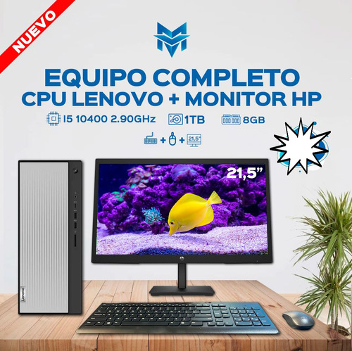 Equipo Completo Cpu Lenovo+ Monitor Hp 