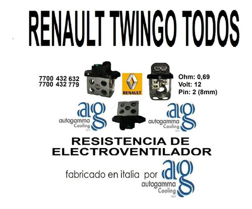 Resistencia Electro Ventilador Renault Twingo Todos