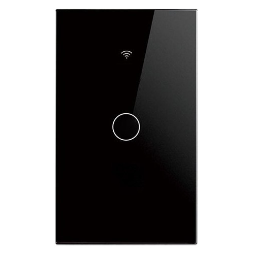 Interruptor Touch Wifi Rf 1 Boton Negro Ammtoo