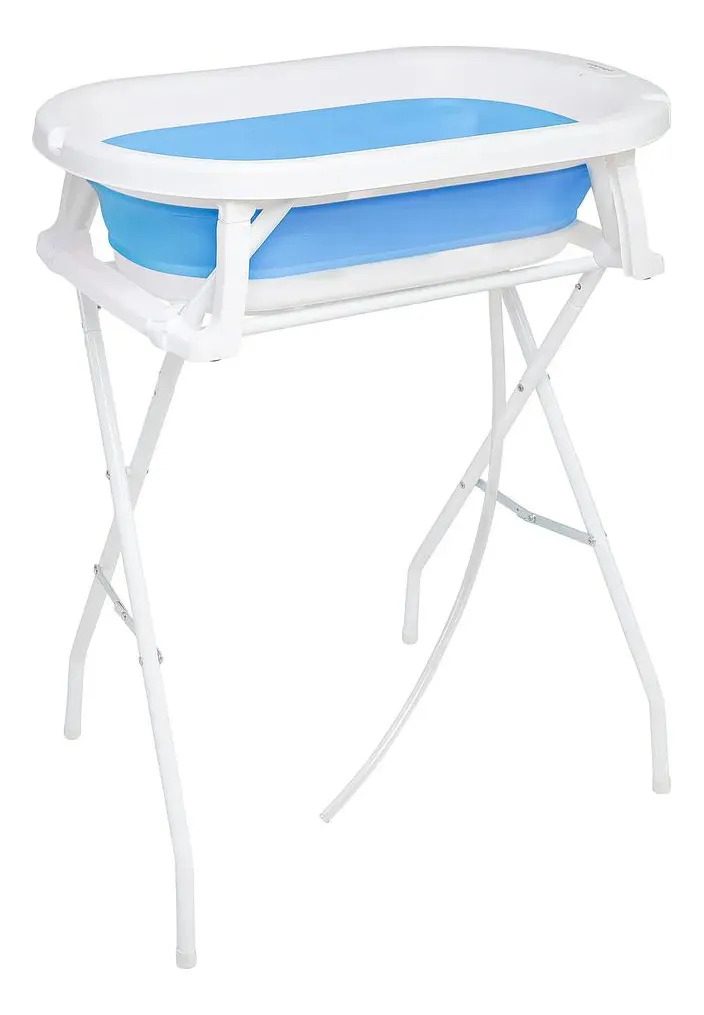 Banheira De Bebê Com Suporte Dobrável Yara Azul 25l Voyage