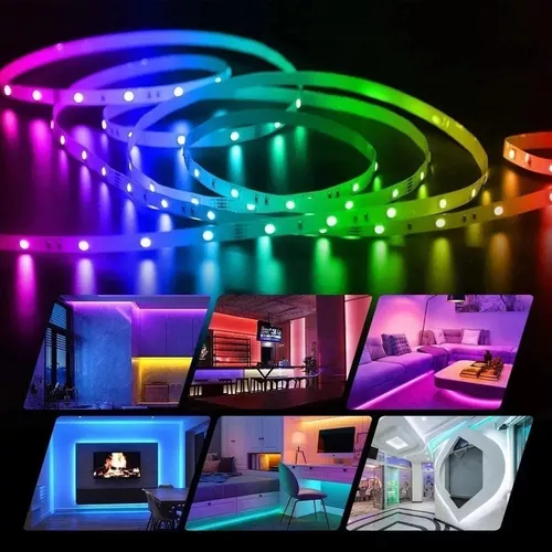 Tira de luces led para TV 2 PIEZAS Multicolor USB 60 leds control remoto  RGB 2M. DOSYU DY-PL04
