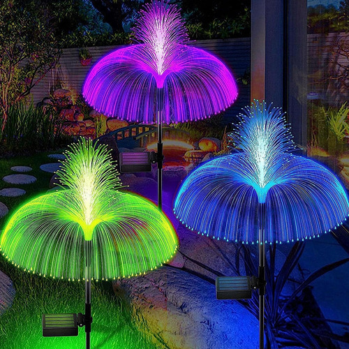 3 Pack Solar Fuegos Artificiales Luces Al Aire Libre Jardín,