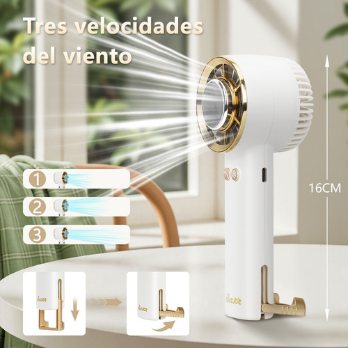 Ventilador Mano Portátil Mini Turbo Refrigera Recargable Luz