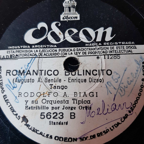 Pasta Rodolfo Biagi Jorge Ortiz Odeon C187