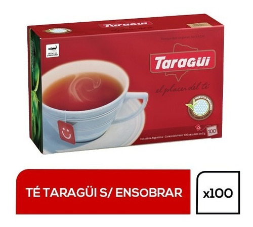 Te Taragui Caja De 100 Saquitos Pack Por 5 Unidades.