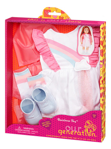 Our Generation Set Vestido Arcoiris + Piloto Para Lluvia