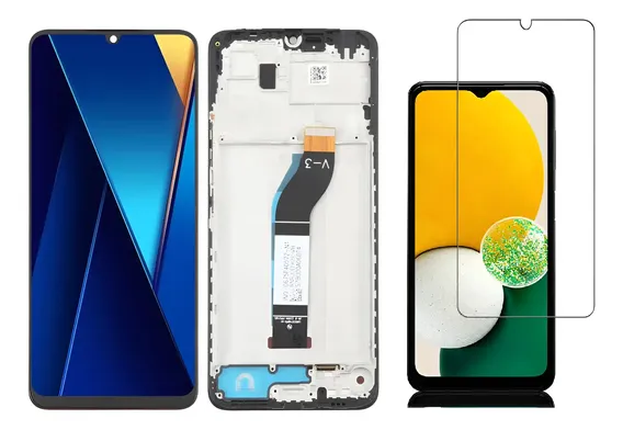 Tela Touch Display Frontal Compatível Poco C65 Com Aro