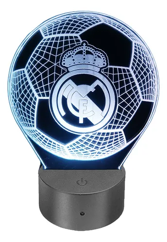 Lámpara Led Ilusión 3d Balón Real Madrid + Control Remoto
