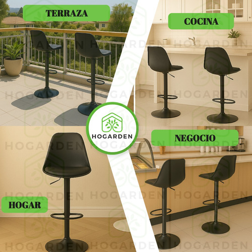 Banco Alto Eames Minimalista 5 Pzs Para Barra Giratorio