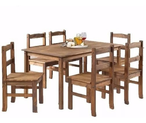 Juego Comedor 6 Sillas En Madera