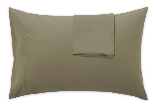 4 Fundas De Almohada | Matrimonial | 2 Colores A Color Taupe - Mostaza Liso