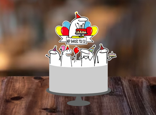 Topper - Topo De Bolo Flork Meme Aniversário Personagens