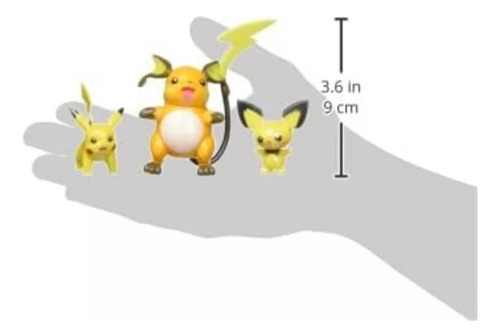 Set Evolution (evolución) Pokemon, Pichu, Pikachu, Raichu