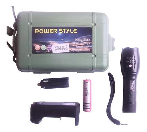 Linterna Swat De Pila Aa 3.7 Con Zoom Aluminio Recargable