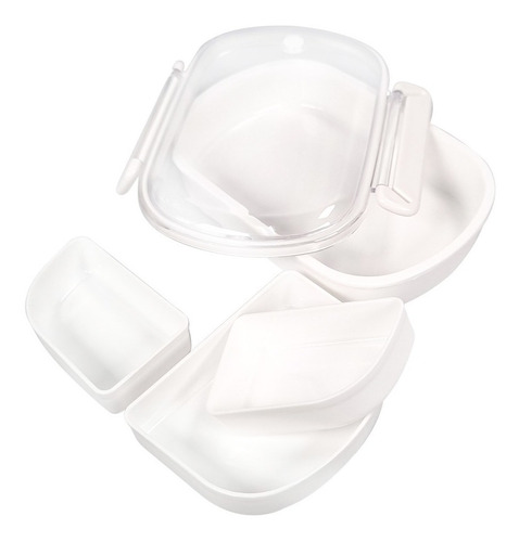 Taper Contenedor Hermetico Vianda Con Divisiones 18 Cm Color Blanco