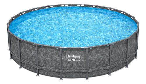 Alberca Estructural Bestway Apx 365 Redonda 6.10x 1.32mts Color Gris