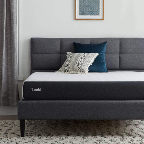Lucid - Colchón Memory Foam Gel - Firme - Individual.