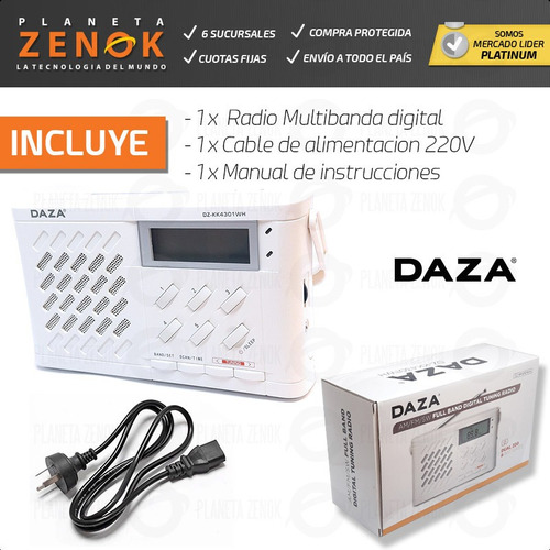 Radio Dual Multibanda Digital Alarma Despertador 220v Pilas