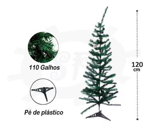 Arvore De Natal 120cm 110 Galhos Verdes - Imediato | MercadoLivre