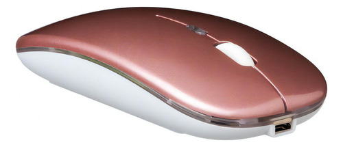 Mouse Sem Fio Recarregável Wireless Led Rgb Ergonômico Cor Rosa