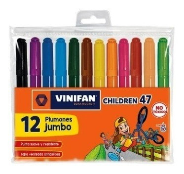 Plumones Vinifan Gruesos (77136) Estuche Zipper Children  47