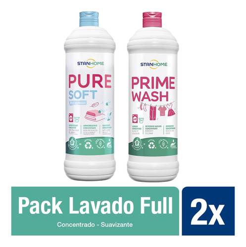 Pack Stanhome Detergente Prime 1000ml + Pure Soft Suavizante