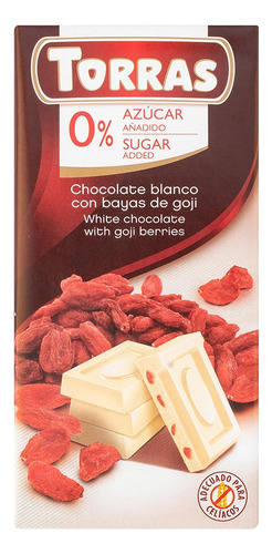 Chocolate Blanco Goji Sin Azucar Torras