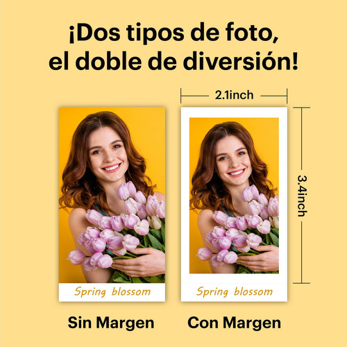 Kodak Mini 2 Retro 4pass Impresora De Fotos Portátil (5,3x8,6cm) + 8 Hojas, Amarillo