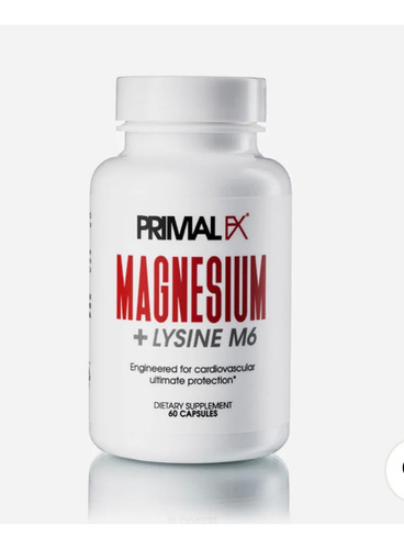 Primal Fx-manesium+ Lysine M6 X 500 Mg X 60  Caps Usa