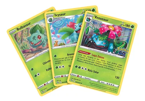 Kit Carta Pokémon Venusaur E Evoluções Em Português