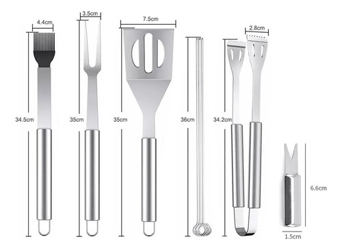 Juego De 20 Utensilios De Acero Inoxidable Para Asar Carne Y