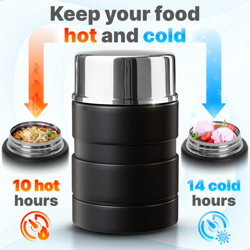Termo Acero Inoxidable 500 Ml Con Cuchara Plegable Aislado