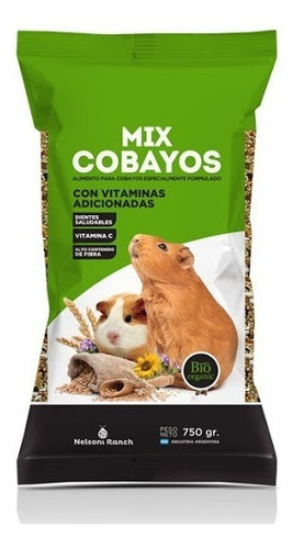 Alimento Balanceado Mix Cobayos 750gr Vitamina Nelsoni Ranch