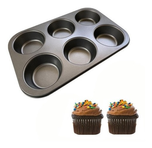 Molde Muffins Cupcakes Fuente Antiadherente  X6 Repostería