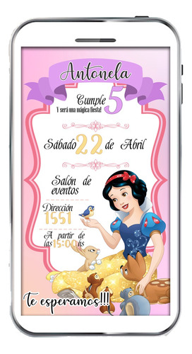 Invitación Digital Blancanieves #1 Tarjeta Digital