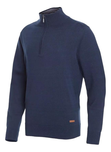 Sweater Hombre Potros Half Zipper Azul