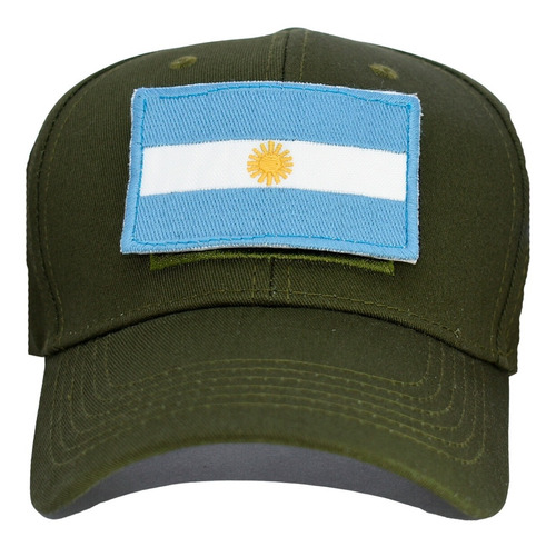 Gorra Táctica Con Velcro + Parche Bandera Argentina