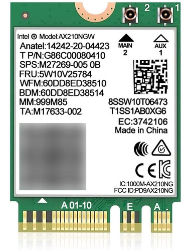 Inalambrica Wifi Intel Ax Ngw Bluetooth Tri-band Mbps M.