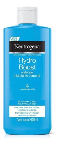  Crema gel ultraleve para cuerpo Neutrogena Hydro Boost Hidratante Corporal Hydro Boost Water Gel Neutrogena en tubo 200mL