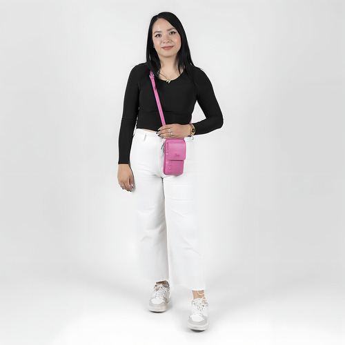 Bolsa Cigarrete Barbie Gorett Hile Br24082-p Color Rosa Correa De Hombro Rosa Diseño De La Tela Lisa