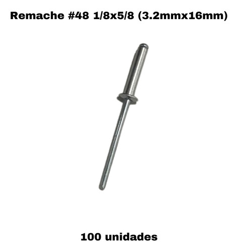 Remache #48 1/8 X 5/8 (3.2mmx16mm) - 100 Uds Somos Tienda