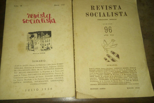 Lote Revista Socialista N° 96 Y N° 110  1938-1939