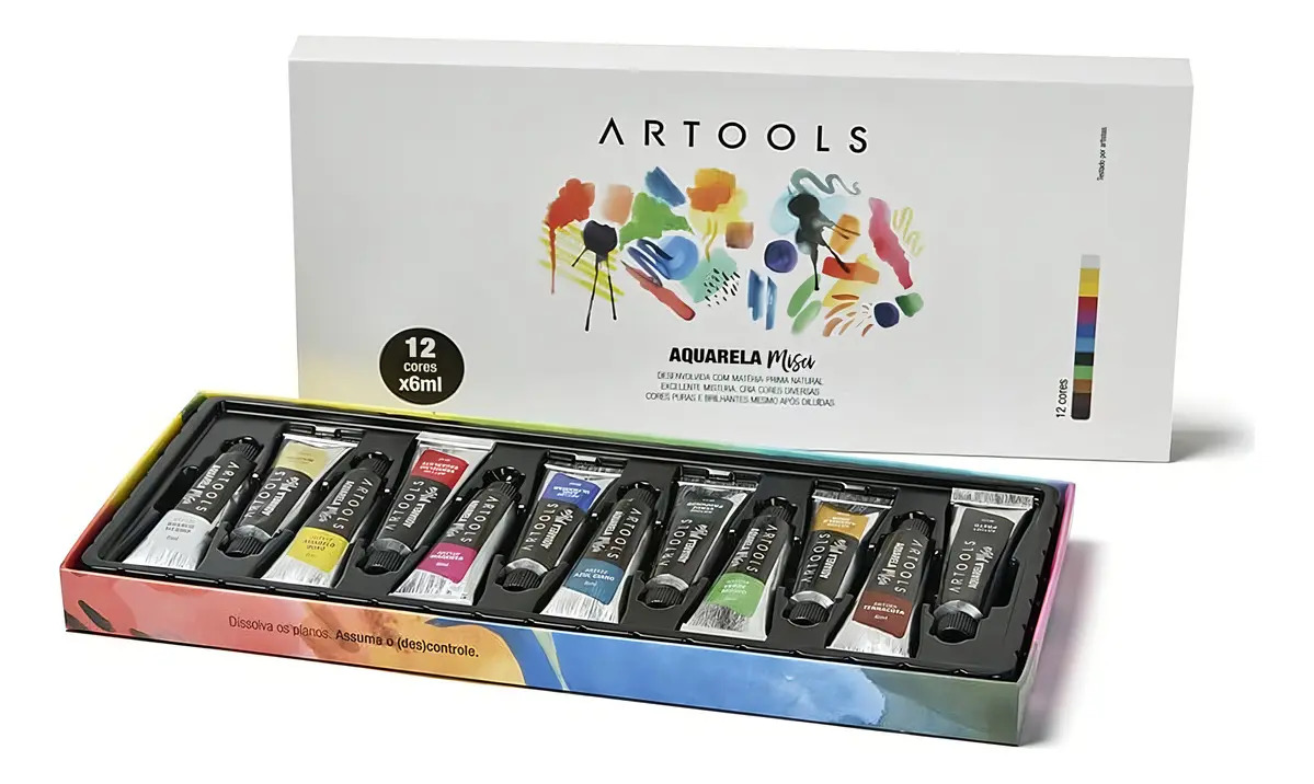 Kit Aquarela Artools Misci 12 Cores 6ml