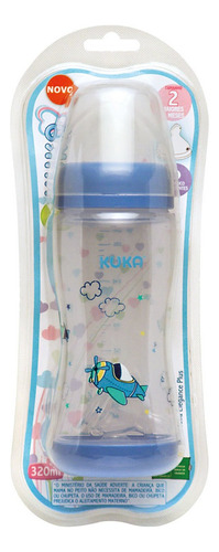 Mamadeira Kuka Elegance Plus 320ml Anticólica Bico Silicone Cor Azul