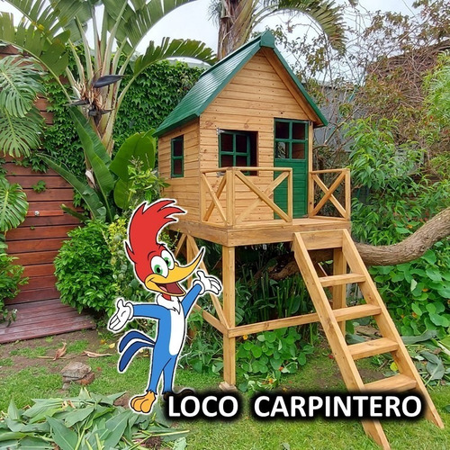 Imagen 4 de 7 de Casita Alta De Madera Infantil Día Del Niño Navidad Reyes